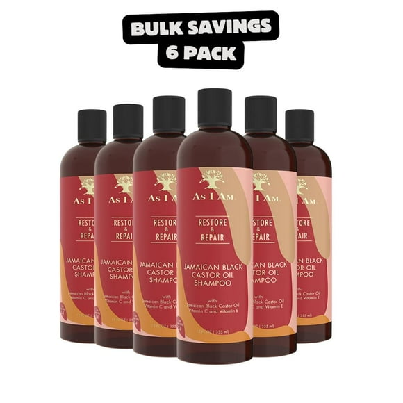 6 Pack - AS I AM Jamaican Black Castor Oil Shampoo (12oz)