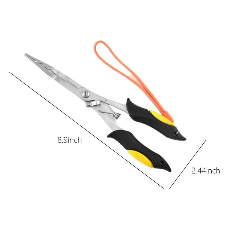 KIHOUT Fire Sale Multifunction Long Nose Fishing Pliers Stainless Steel Fish  Hook Pliers With Lanyard Profession Fishing Pliers For Fresh Water  Saltwater 