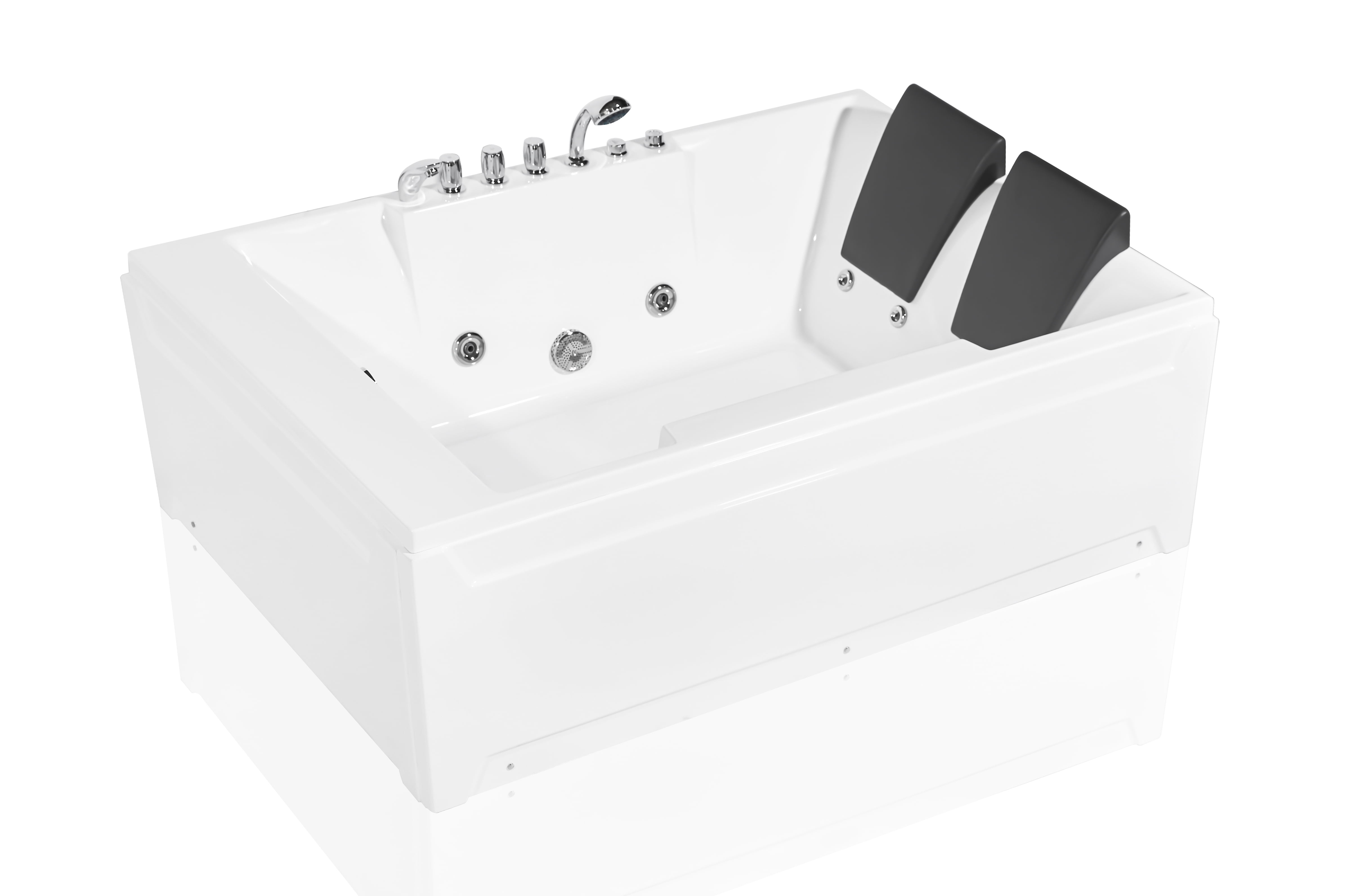 Empava 72" Acrylic Whirlpool Bathtub 2 Person Hydromassage Rectangular ...