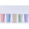 thumbnail image 3 of Wheat Straw Unbreakable Cup | 20 oz Reusable Water Drinking Glasses Sets of 5 | Lightweight Tumbler for Kitchen Outdoor | Dishwasher Safe, BPA Free and Eco friendly (20 oz, 5 Color_A), 3 of 4