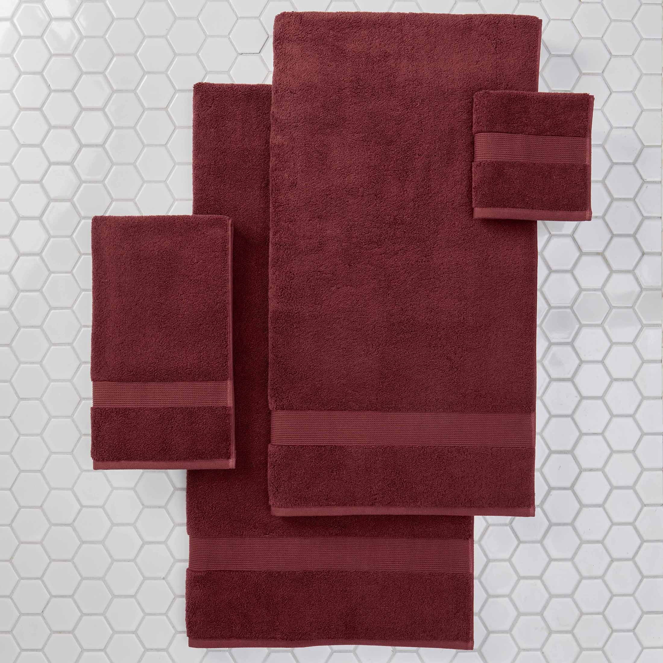 Better Homes & Gardens Signature Soft Solid Cotton 6 Piece Bath Towel Set,Deep Redwood