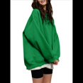 thumbnail image 3 of Sudadera de Mujer con Cuello Redondo de Gran Tamaño Y2K, Suéter de Moda de Otoño e Invierno, Jersey. Verde S, 3 of 8