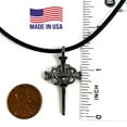 thumbnail image 6 of Crown Of Thorns Nail Cross Necklace Dark Metal Finish on Black Cord (aa5gnrub), 6 of 7
