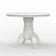 thumbnail image 4 of 5-PC - 42" Round Pedestal Dining Table + Double X-Back Dining Chairs Dining Set in White, 4 of 9