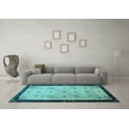 thumbnail image 3 of Ahgly Company Indoor Rectangle Oriental Light Blue Asian Inspired Area Rugs, 7' x 9', 3 of 4