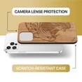 thumbnail image 6 of Case Yard Wooden Case Outside Soft TPU Silicone, Slim Fit Shockproof Wood Protective Phone Cover for Girls Boys Men and Women, Supports Wireless Charging Roaring Tiger Design case for iPhone-12/12-Pro, 6 of 7