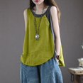 thumbnail image 6 of Tank Top for Women Linen, Summer Comfy Casual 2026 Loose Lightweight Sleeveless Shirts, Green 4XL, 6 of 8