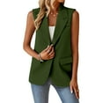 thumbnail image 4 of Sanbonepd Women's Vest Sleeveless Coat Solid Color Cardigan Suit Casual, 4 of 9