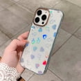 thumbnail image 3 of Compatible for iPhone 14 Pro Max Case Laser Heart Pattern, Cute Glitter Bling Rainbow Holographic Heart Clear Case for Women Girls Shockproof Camera Protective Back Cover Case - Heart, 3 of 11
