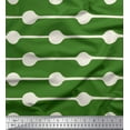 thumbnail image 1 of Soimoi Green Poly Georgette Fabric Dot & Stripe Print Sewing Fabric Yard 42 Inch Wide, 1 of 5