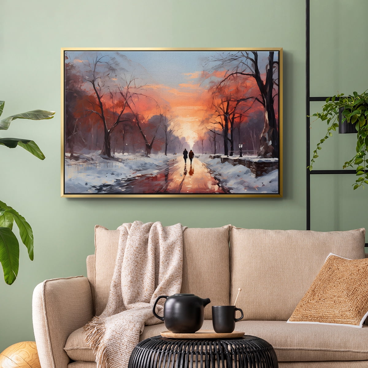 Vintage Landscape-CCXXIV By Wexford Home Framed in Gold Wood Gallery Wrapped Canvas 27 in. x 41 in.