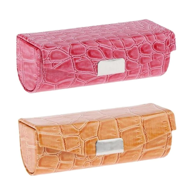 Estuche de pintalabios Zulema 2 estuches de pintalabios para mujer con soporte para espejo Rosa Rojo Naranja