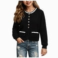 thumbnail image 4 of WXFAZCVU Girls Sweater Comfortable Soft Button Down Cardigan Elegant Outerwear Going Out Size 11-12Years, 4 of 4