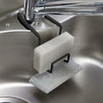 thumbnail image 2 of Stainless Steel Sponge Holder, Rustproof Kitchen Sink Organizer with Hanging Hook, Fits Around Faucet for Countertop, Drain-Dry Storage Gadget, 2 of 6