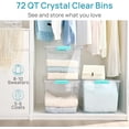 thumbnail image 3 of 2 Pack 72 QT Crystal Clear Storage Bins with Lids, 4 Pack Stackable Plastic Large Latching Boxes Totes Tubs Container for Closet Organizers and Storage, Bedroom, Clothes, Bedding, 3 of 5