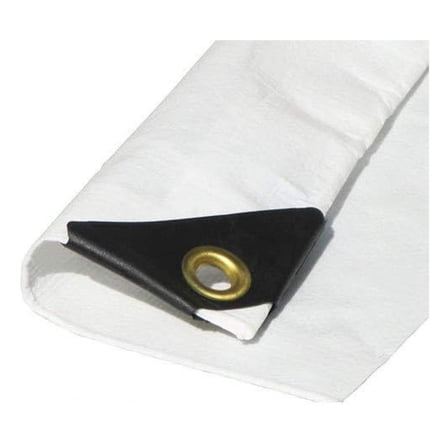 14'X24' 12 mil White Tarp Extra Heavy Duty 3 Ply Reinforced Canopy 6 oz (Approximate 13'.6 x 23'.6)