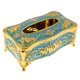 thumbnail image 1 of Caja de pañuelos de estilo europeo para sala de estar, con funda de lujo para servilletas Azul dorado, 1 of 9