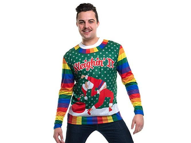 Faux Real mens Christmas 3d Photo-realistic Big and Tall Long Sleeve Tee 