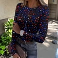 thumbnail image 2 of Sewkxo Women Tops Fashion 250th Anniversary American Patriotic 4th Of July Round Neck Pullover Tops Spring Summer Loose Fit Casual Long Sleeve Blouses,Black L, 2 of 6
