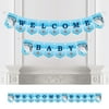 Big Dot of Happiness Shark Zone - Jawsome Shark Baby Shower Bunting Banner - Party Decorations - Welcome Baby