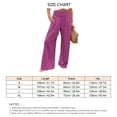 thumbnail image 5 of Pantalones casuales elásticos para damas: para uso diario y estilo playero, talla S, pantalones de pierna ancha y cintura alta de color rojo rosa, 5 of 5