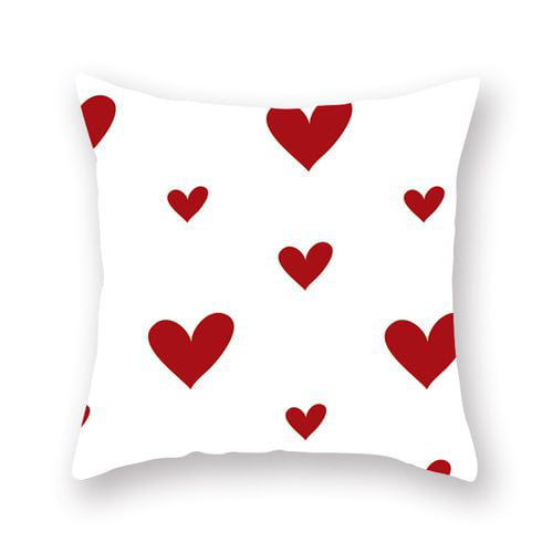 Valentine's Day Red Love Pillowcase Geometric Figure Cushion Cover Home Decor 