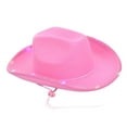 thumbnail image 4 of Segolike Bridal Cowgirl Hat with LED Charm Western Cowboy Hat for Beach Gift Party Favors Pink, 4 of 8