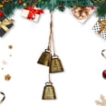 thumbnail image 4 of EUDIDV Xmas Decor Items Set Of 3 Christmas Bell Brass Cow Shabby Style Rustic Metal Hanging Giant Cow Bells Decor 4inch Hx3inch W/pcs Christmas Ornaments, 4 of 7