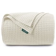 thumbnail image 1 of Dreamlab Manta Ligera con Textura Tipo Waffle – Colcha Suave, Ligera y Transpirable – Estilo Elegante Punto Gofre para Cama o Sofá – Ideal para Todas las Estaciones – Tamaño Queen – Color Marfil, 1 of 10