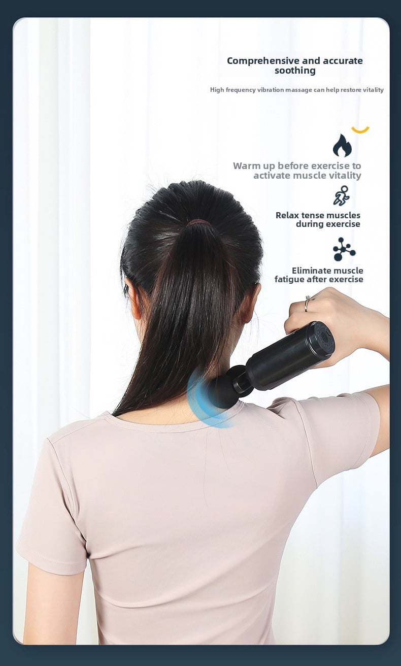 CNV Innovative Dual-Head Mini Massage Gun for Muscle Recovery, Portable Double-Node Percussion Massager with 6 Speeds, Deep Tissue Handheld Quiet Device, Type-C
