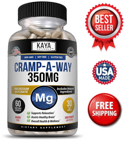 Kaya Naturals Magnesium Glycinate 350 MG Chelated RLS Improved Sleep