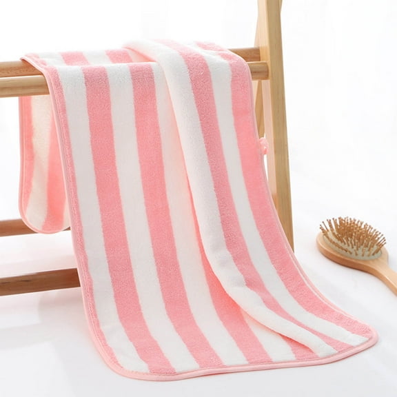 Microfiber Hair Towels,Thicken Hair Towel Wrap -Super Soft,Highly Absorbent Microfiber Towels for Body,Fast Drying for Long, Thick Hair - Anti Frizz Wrap with Elastic Strap (Pink)