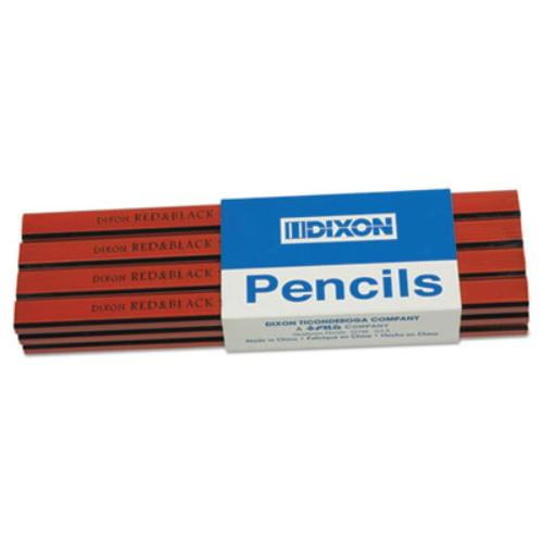 Dixon Ticonderoga 19973 Oriole Woodcase Flat Carpenter's Pencil, Hard, Red, Dozen