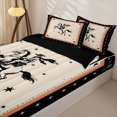 thumbnail image 3 of Homewish Rustic Western Cowboy Zipper Twin Comforter Sets with Fitted Sheet and 2 Pillowcases,Vintage Stars Zipper Bedding Set,Black Orange,Black Reversible,4pcs, 3 of 8