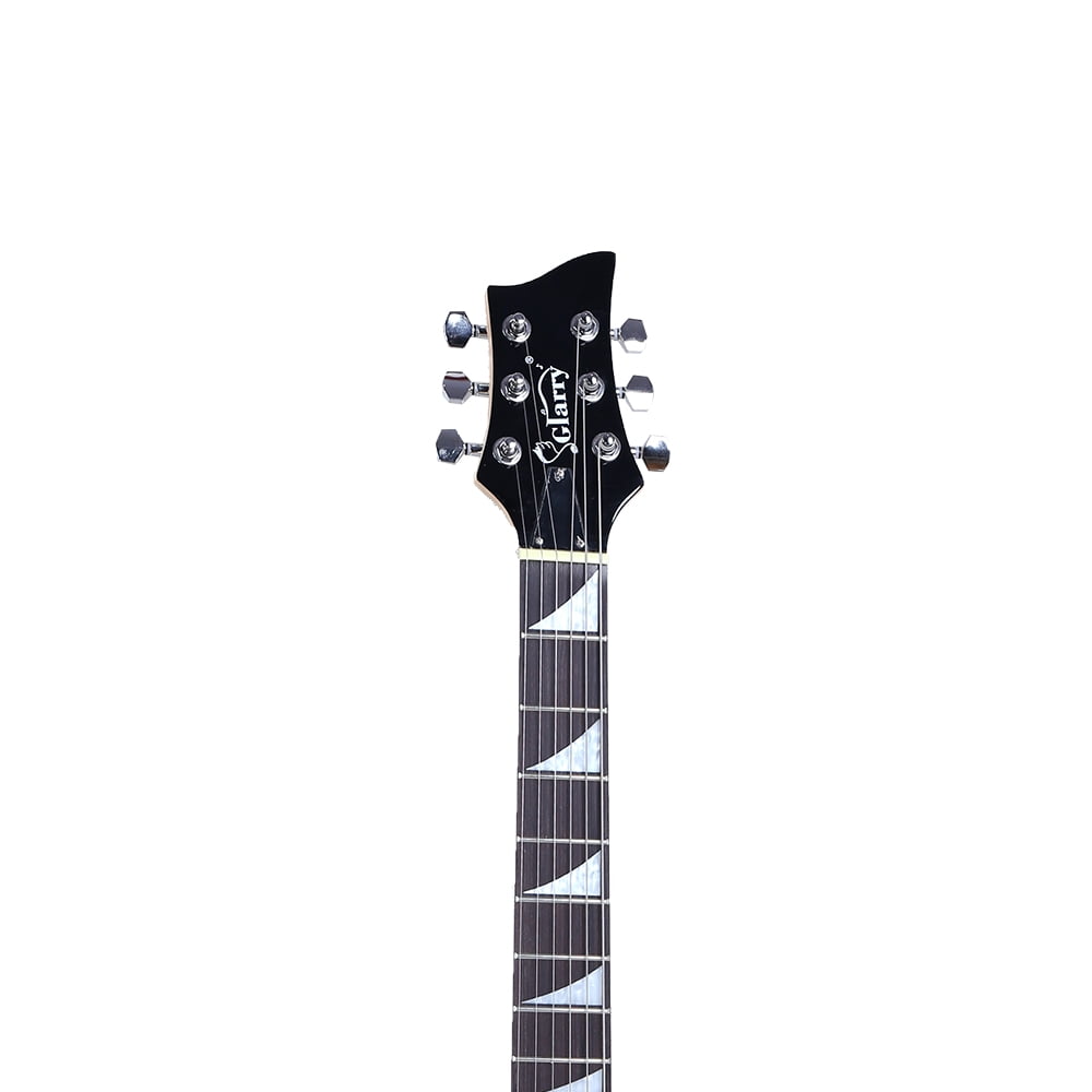 Flame Shaped Electric Guitar with 20W Electric Guitar Sound HSH Pickup Novice Guitar Audio Bag Strap Picks Shake Cable Wrench Tool Black