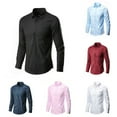 thumbnail image 5 of Fule Men Classic Fit Long Sleeve Wrinkle Resistant Button Down Premium Dress Shirt, 5 of 7