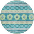thumbnail image 2 of Addison Rugs Dream Shag Premium Machine Washable Transitional Aztec Peacock Round Rug, 8' x 8', 2 of 8