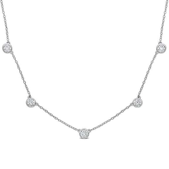 Everly Women's Created Moissanite Sterling Silver Necklace