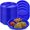 Blue, variant on 10 Inch 3-Compartment Black Disposable Plastic Plates For Party Events
