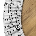 thumbnail image 5 of Ambesonne Music Fitted Round Tablecloth, Abstract Clef Sheet, 45"- 56" Diameter, Black White, 5 of 5