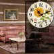thumbnail image 5 of Reloj de pared redondo de madera con estampado floral de 34 cm para el hogar, la oficina o la biblioteca. UN, 5 of 5