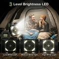 thumbnail image 4 of Ninonly Solar Powered Camping Fan, 12000mAh Portable Tent Fan with LED Light, 4 Speeds & 3 Timers, USB Rechargeable Fan,Green, 4 of 8