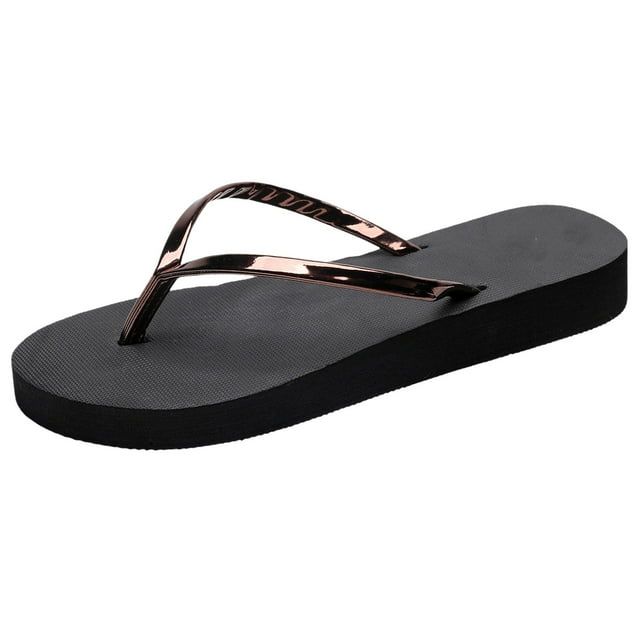 MIASHUI Slim Flip Flop Slippers for Woman Lightweight Sandals Indoor Outdoor Walking,Brown,8