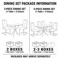 thumbnail image 2 of Sumdeal Modern 3-Piece Dining Set, 47.24-Inch Rectangular Tempered Glass Table with 2 Gray PU Leather High-Back Chairs, Gold Legs, 2 of 9