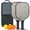 Black-2, variant on Pickleball Paddles Set Of 2, Fiberglass Surface, Wood Grain Print, 4 Balls & Bag