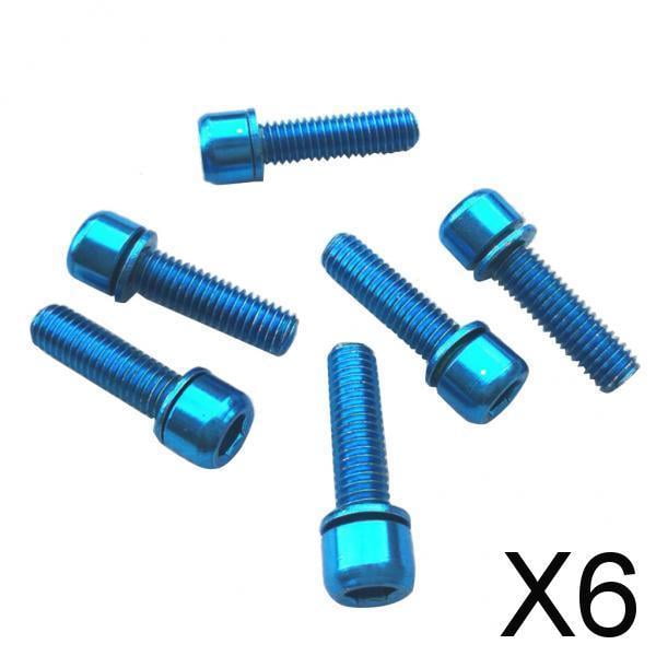 DYNWAVECA 5-Lot de 6 6 Pcs Vis de Frein à Disque / Tige de Guidon M5x18 Bleu 6 Pcs