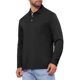 thumbnail image 5 of INSPIRE CHIC Camiseta Polo de Golf para Hombre con Botones Contrastantes, Bolsillo y Mangas Largas, Talla L, Color Negro, 5 of 6