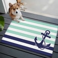 thumbnail image 3 of 2x3 Ft Entryway Area Rug, Anchor Aqua Kitchen Rug Runner Washable Floor Mat, Modern Navy Blue White Striped Nautical Non Slip Indoor Door Mat Throw Carpet for Bathroom Living Room Bedroom, 3 of 8