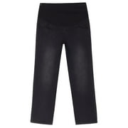 BREAISE Women Wide Leg Maternity Jeans Straight Leg Over Belly Pregnancy Denim Work Pants Loose Belly Support Maternity Denim Pants with Pockets