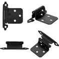 thumbnail image 2 of Matte Black Cabinet Door Hinges:10 Pair/20 Pack 1/2" Overlay Cabinet Hinges,Self Closing Semi Concealed Cabinet Hinges Hardware,Face Frame Flush Mount Kitchen Cabinet Hinges, 2 of 7